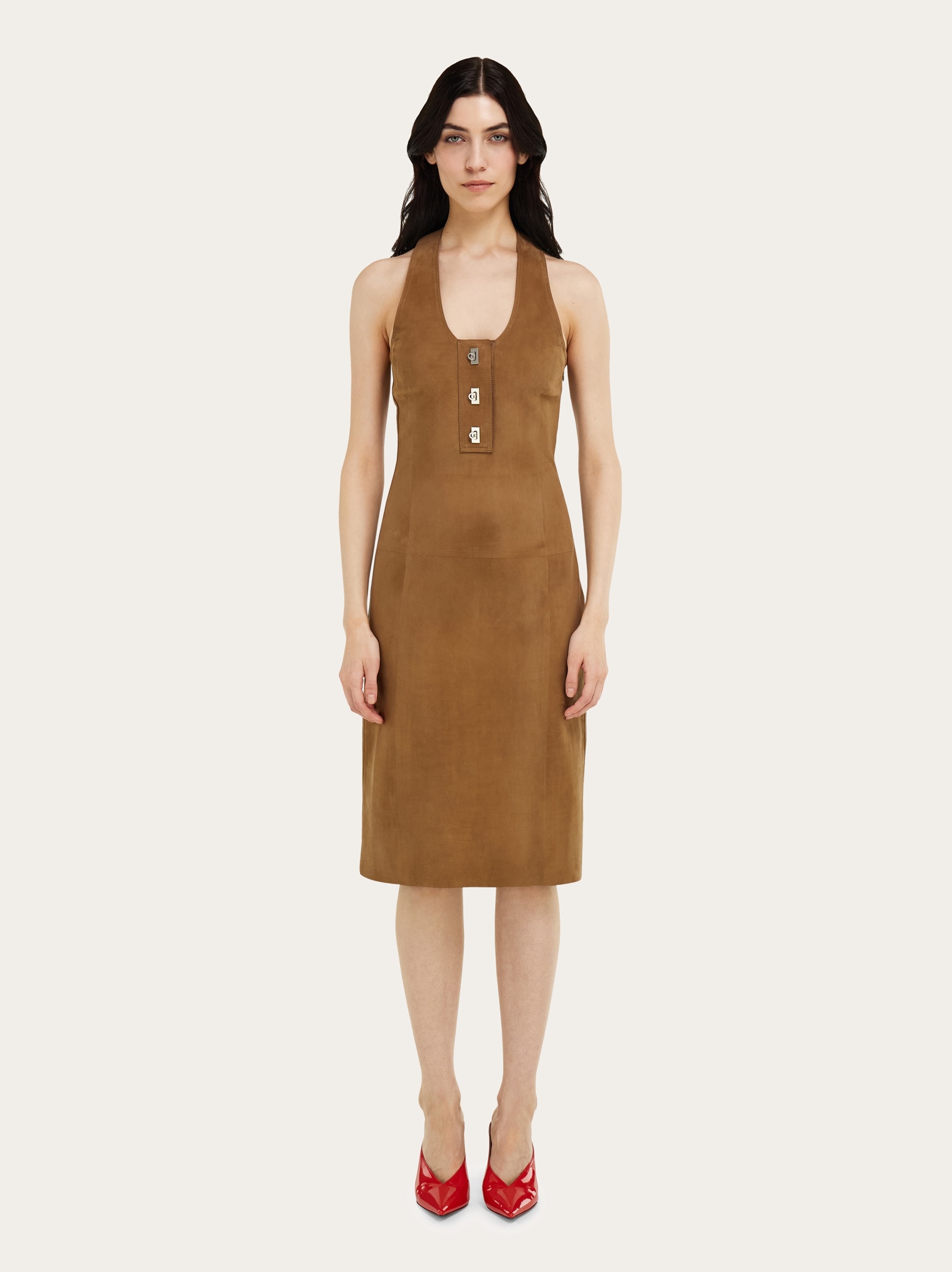 Racer back dress with Hug buckle detail - Women | Ferragamo