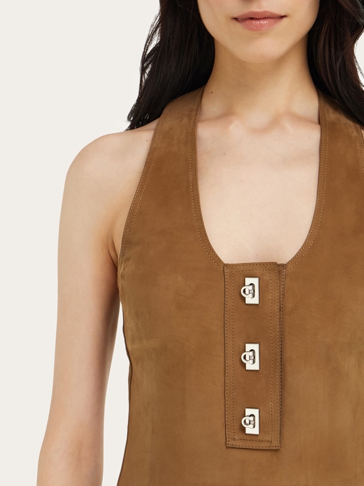 Racer back dress with Hug buckle detail Gallery image 5