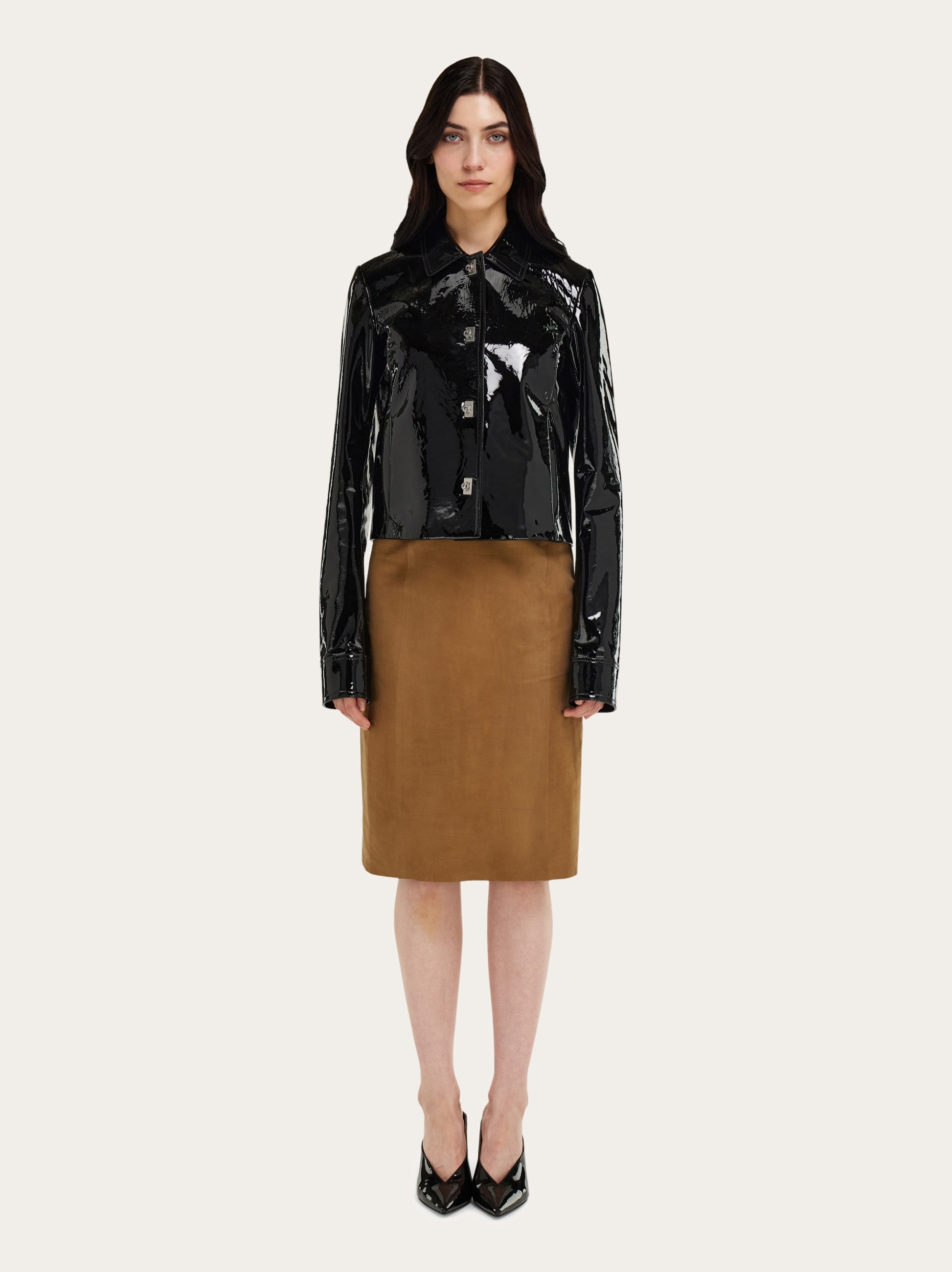 ferragamo leather dress Racer back dress with Hug buckle detail - Women