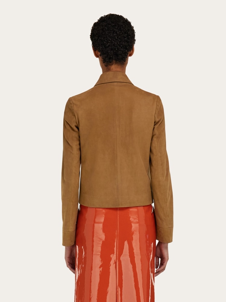 Chaqueta recta de nobuk Gallery image 3