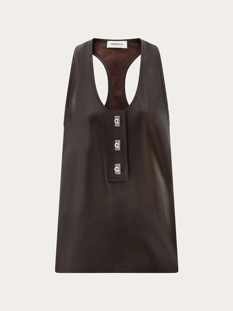 Nappa racer back vest Gallery image 1