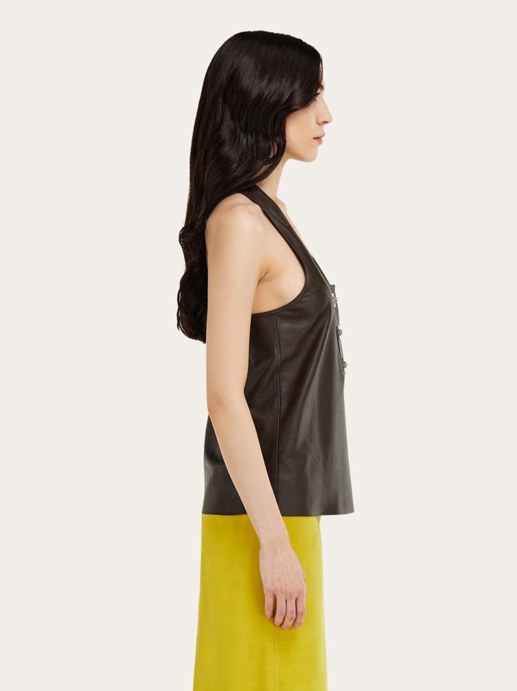 Nappa racer back vest Gallery image 3