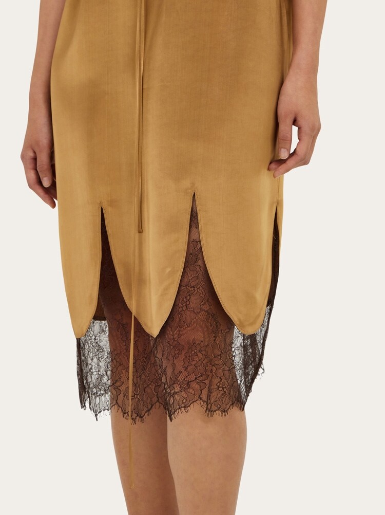 Satin and lace slip dress Gallery image 5