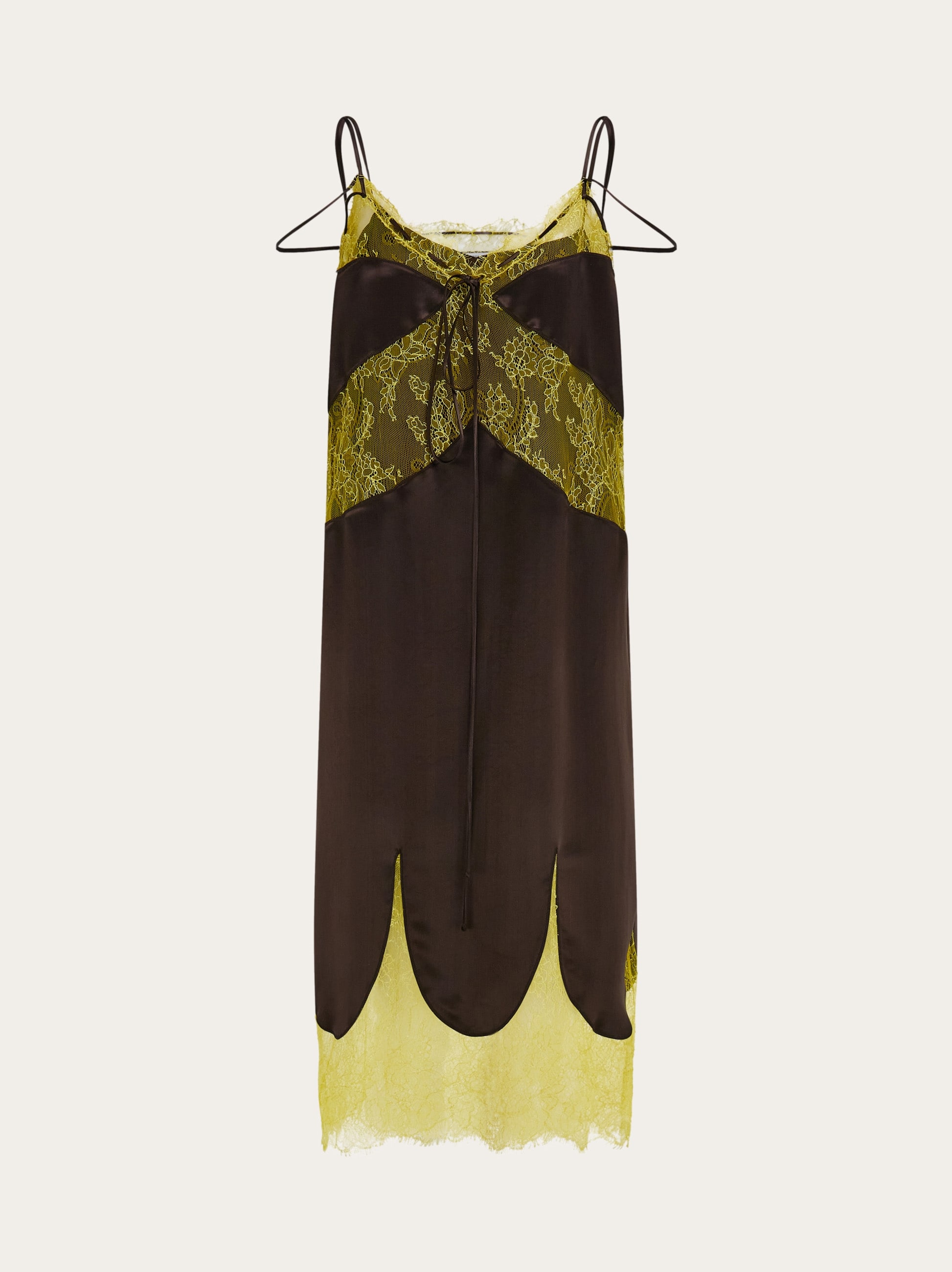 Satin and lace slip dress - Women | Ferragamo