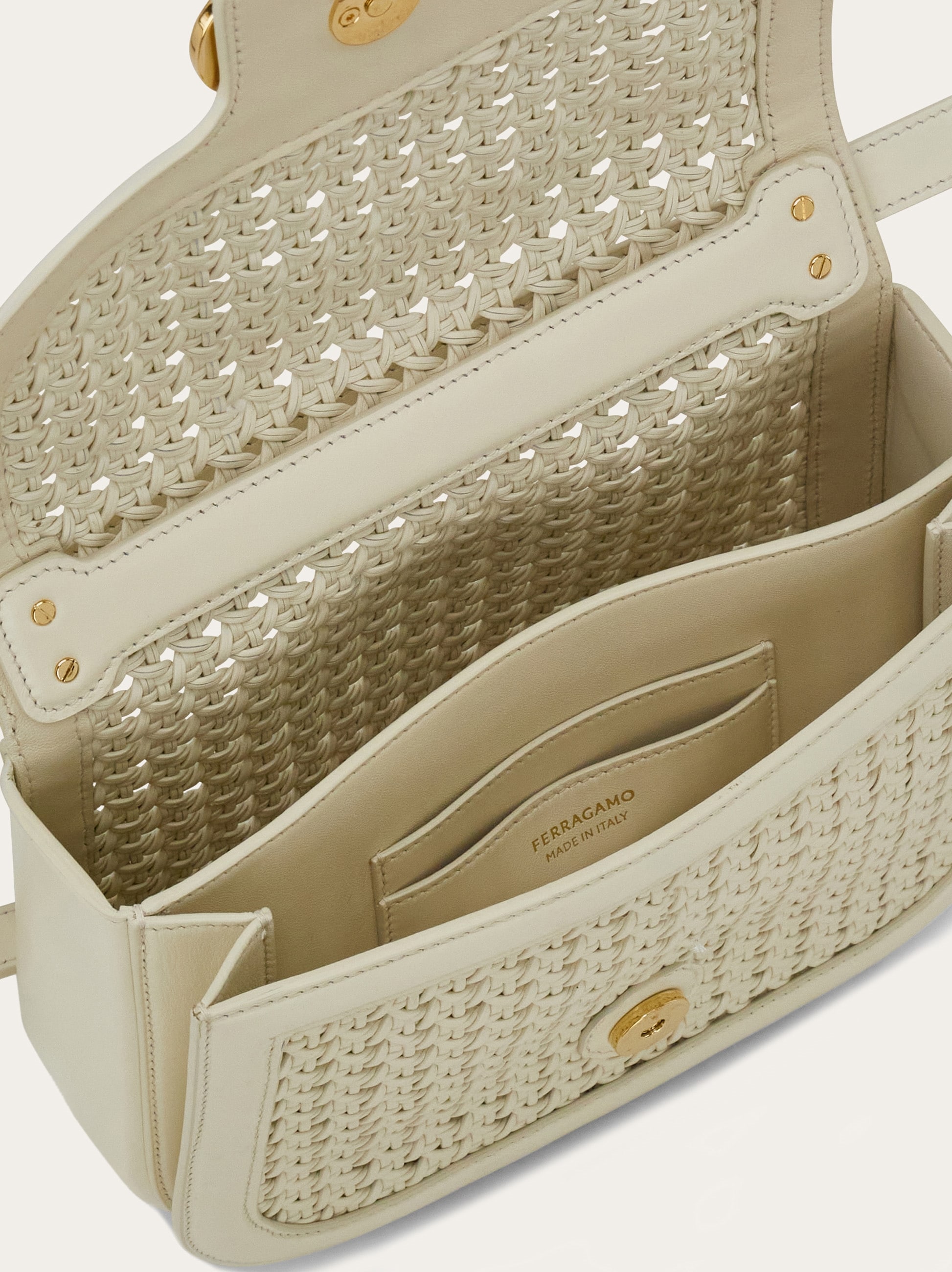 Double Gancini North-South crossbody bag - Women | Ferragamo
