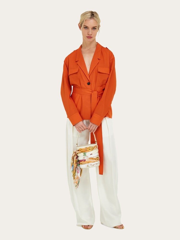 Mini sac seau avec foulard et Gancini Gallery image 2