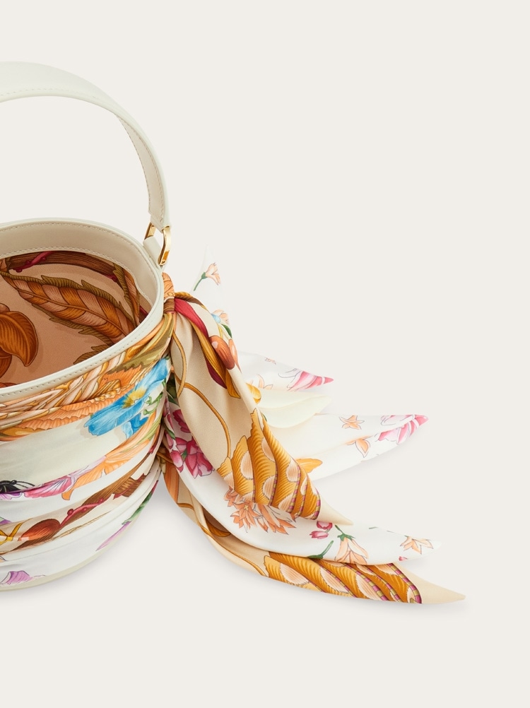 Mini bucket bag with foulard Gallery image 5
