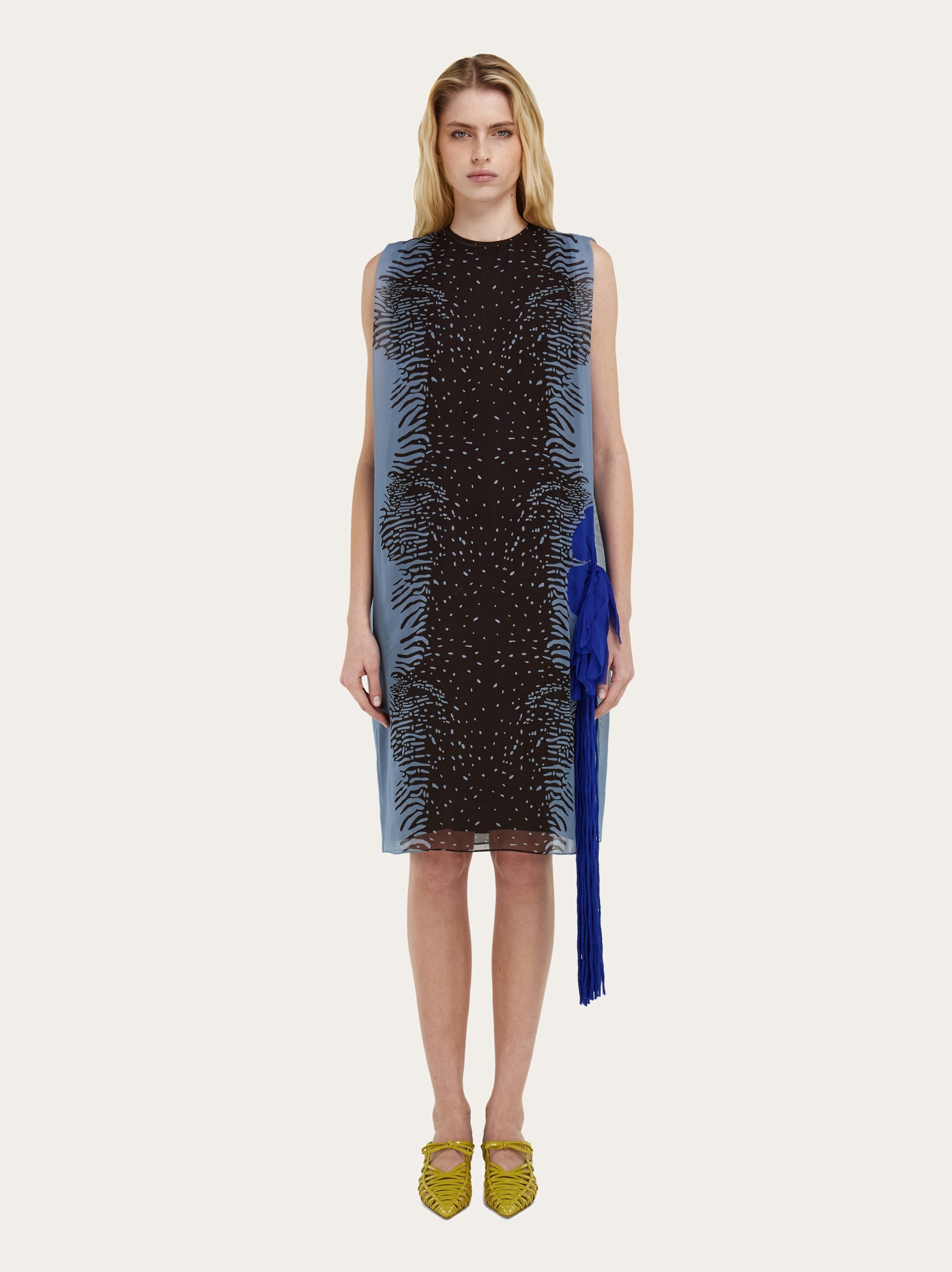 ferragamo silk dress Silk dress with flower detail - Women
