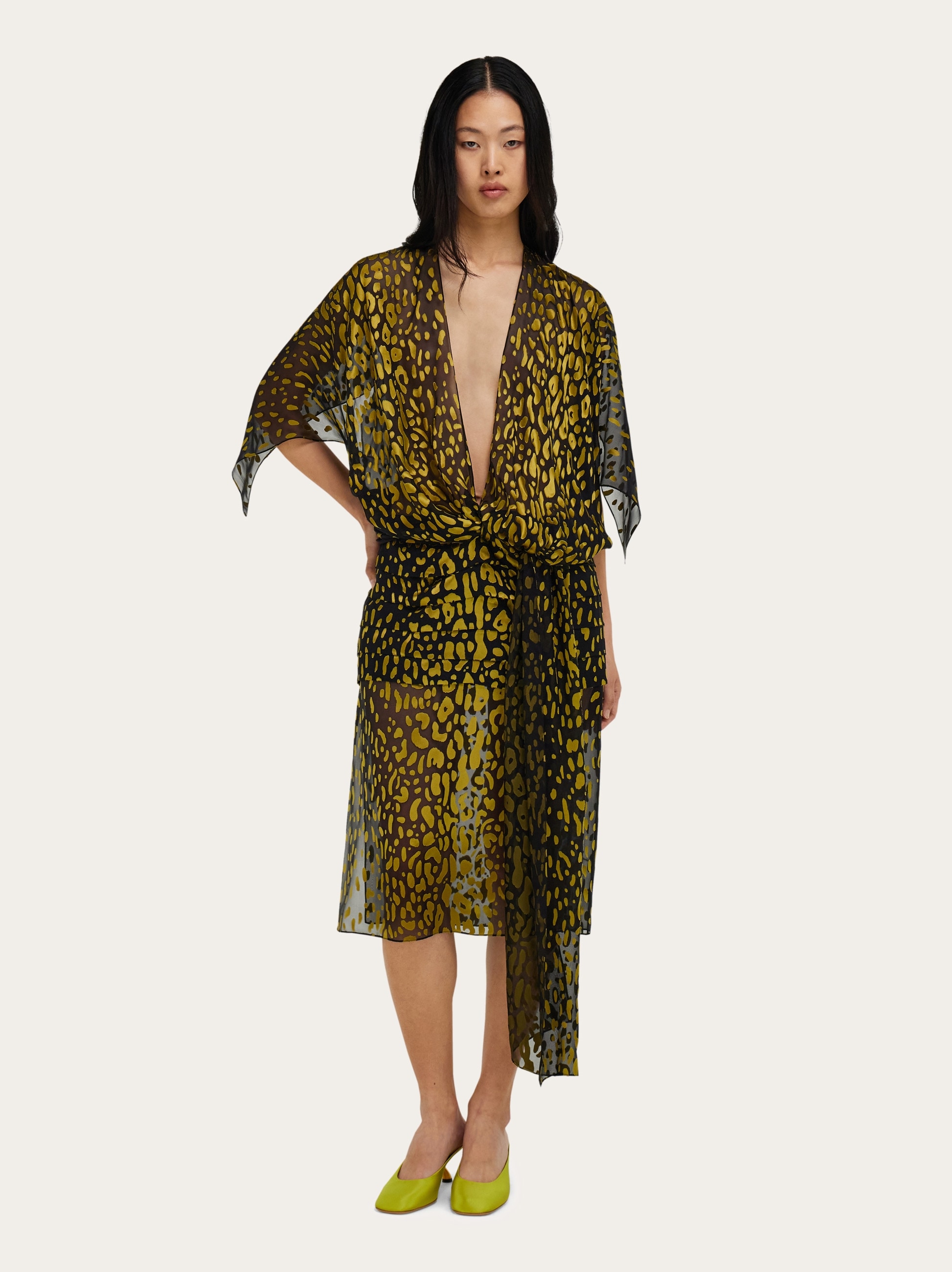 viscose silk dress Viscose and silk corset maxi dress with draping Color: Green RASARIO Online Boutique 34 (FR) / Green