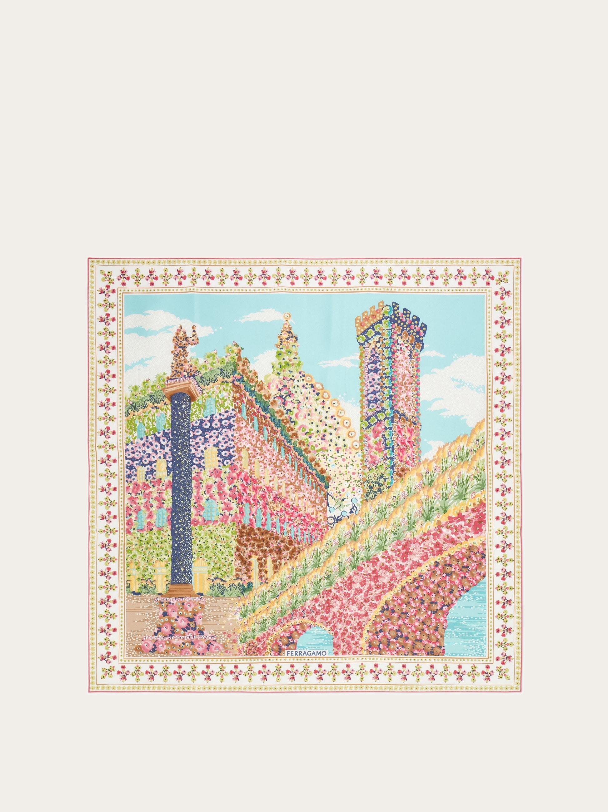 Palazzo Spini Feroni print silk scarf - Women | Ferragamo