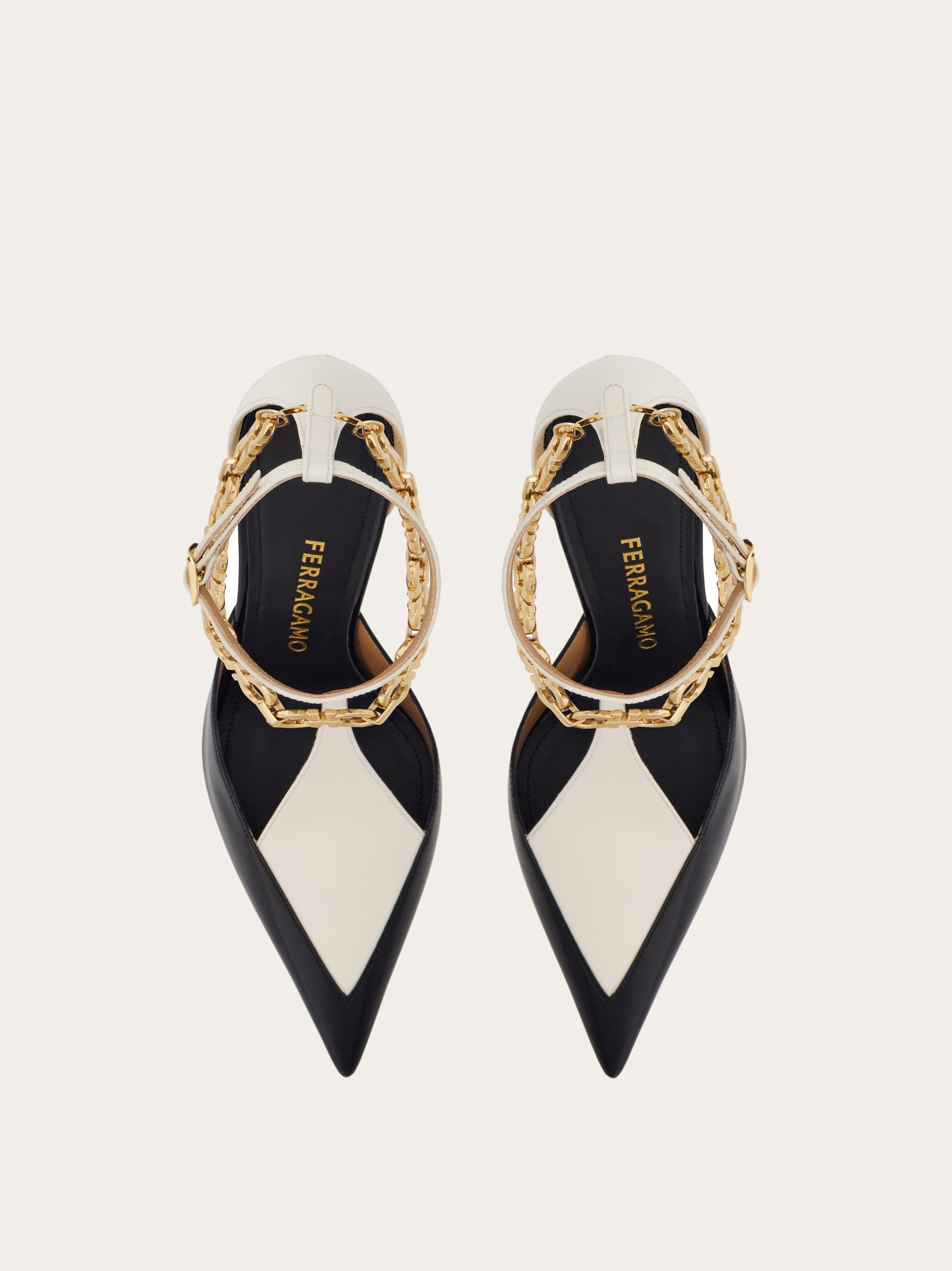 S-shaped heel pump with Gancini chain - Women | Ferragamo