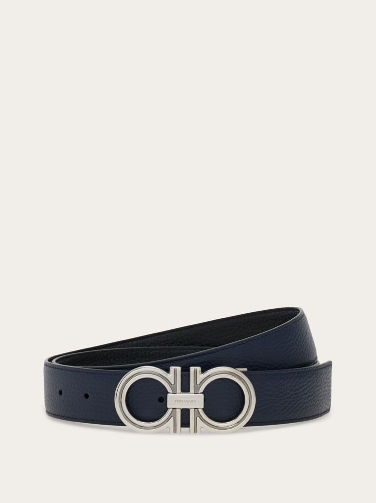 Reversible and adjustable Gancini belt Gallery image 1