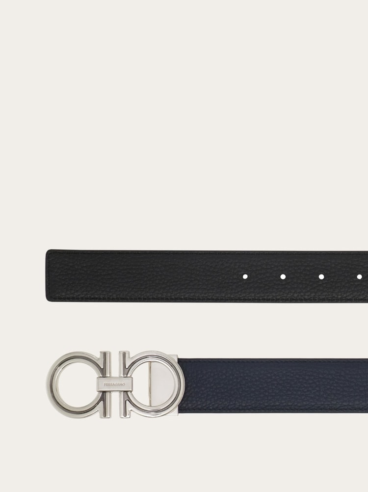 Reversible and adjustable Gancini belt Gallery image 2