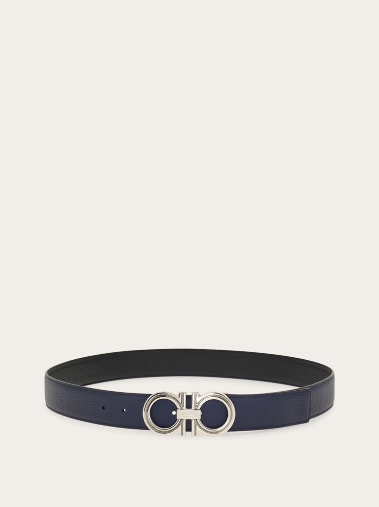 Reversible and adjustable Gancini belt Gallery image 3