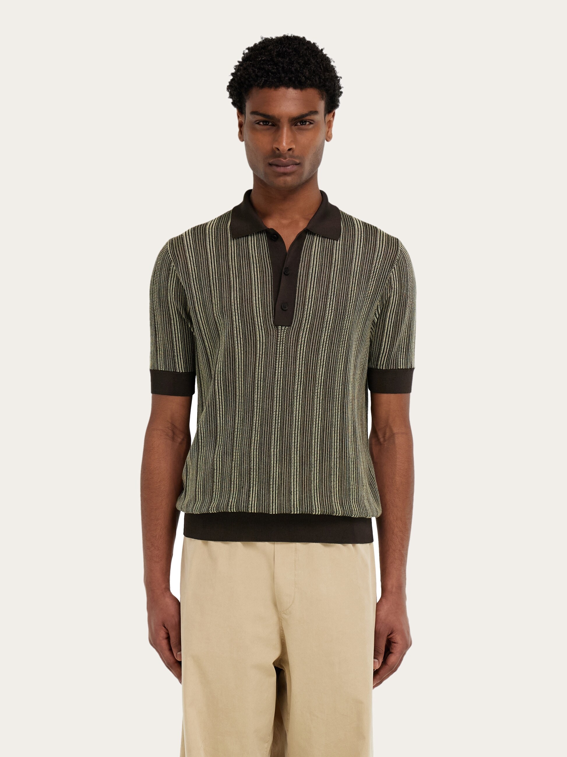 Short sleeve knitted polo - Men | Ferragamo