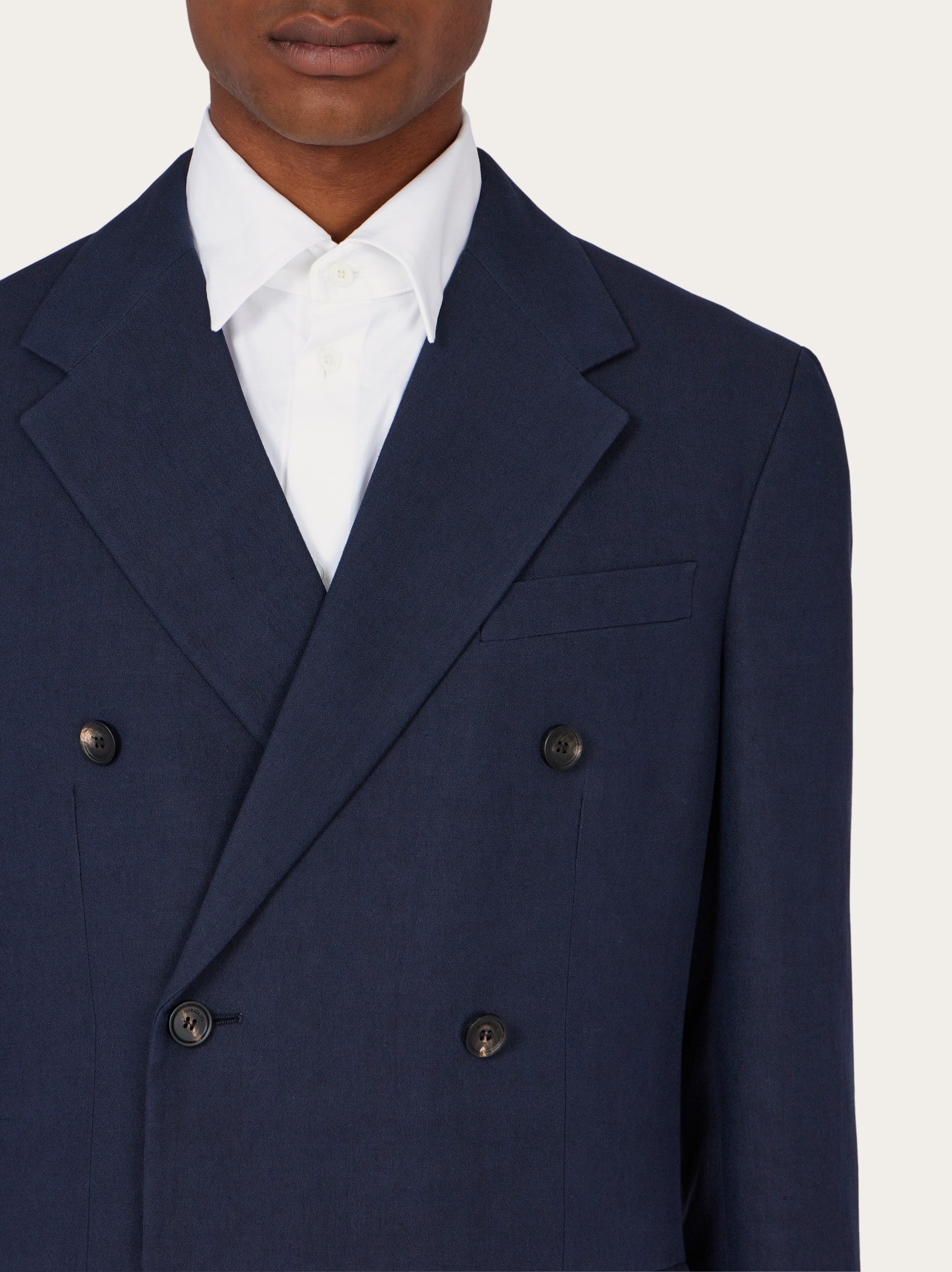 【新品】CAHLUMN/ Double Breasted Navy blazer Double breasted blazer - Men | Ferragamo
