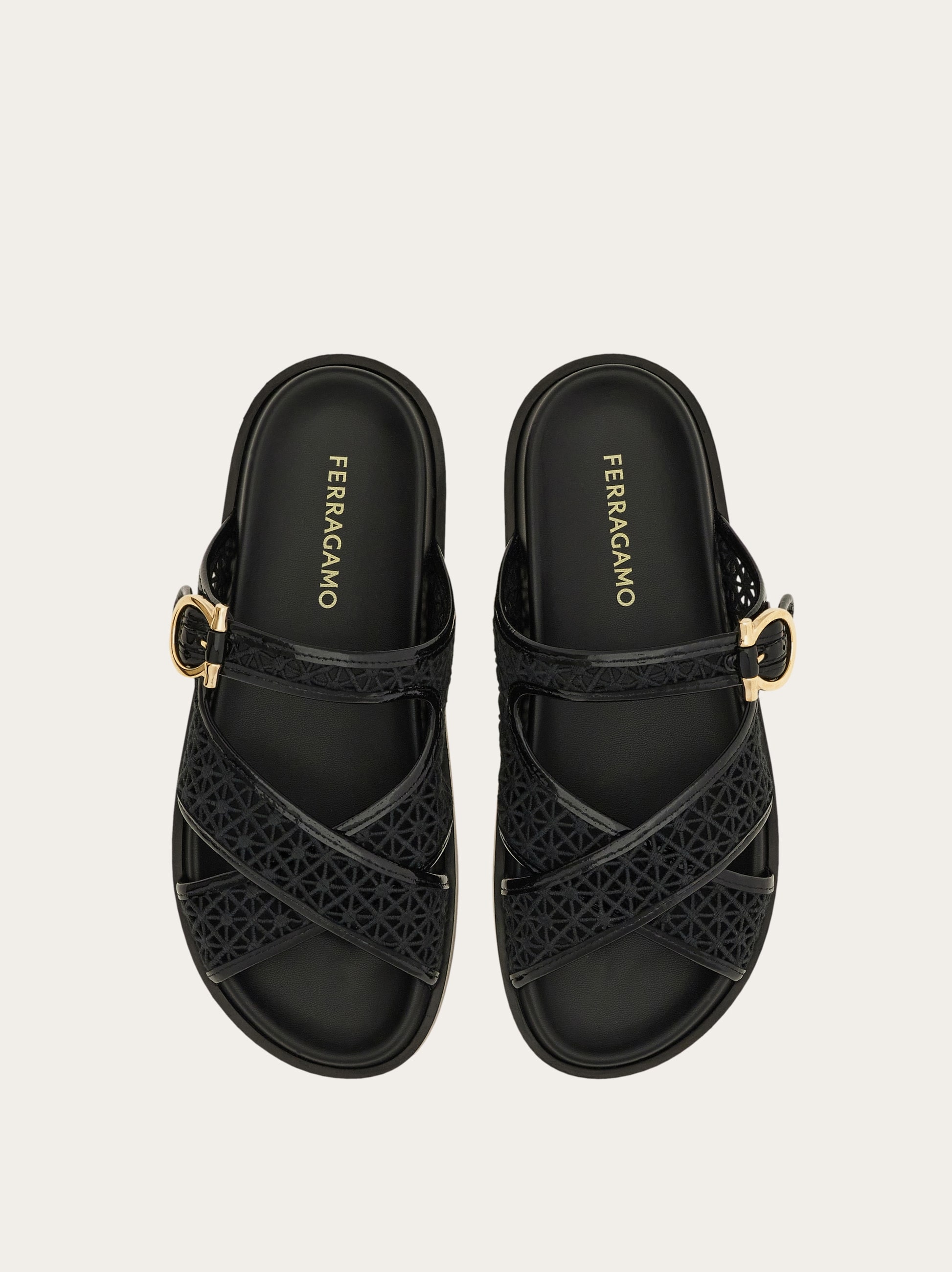 Gancini buckle crossover slide - Women | Ferragamo