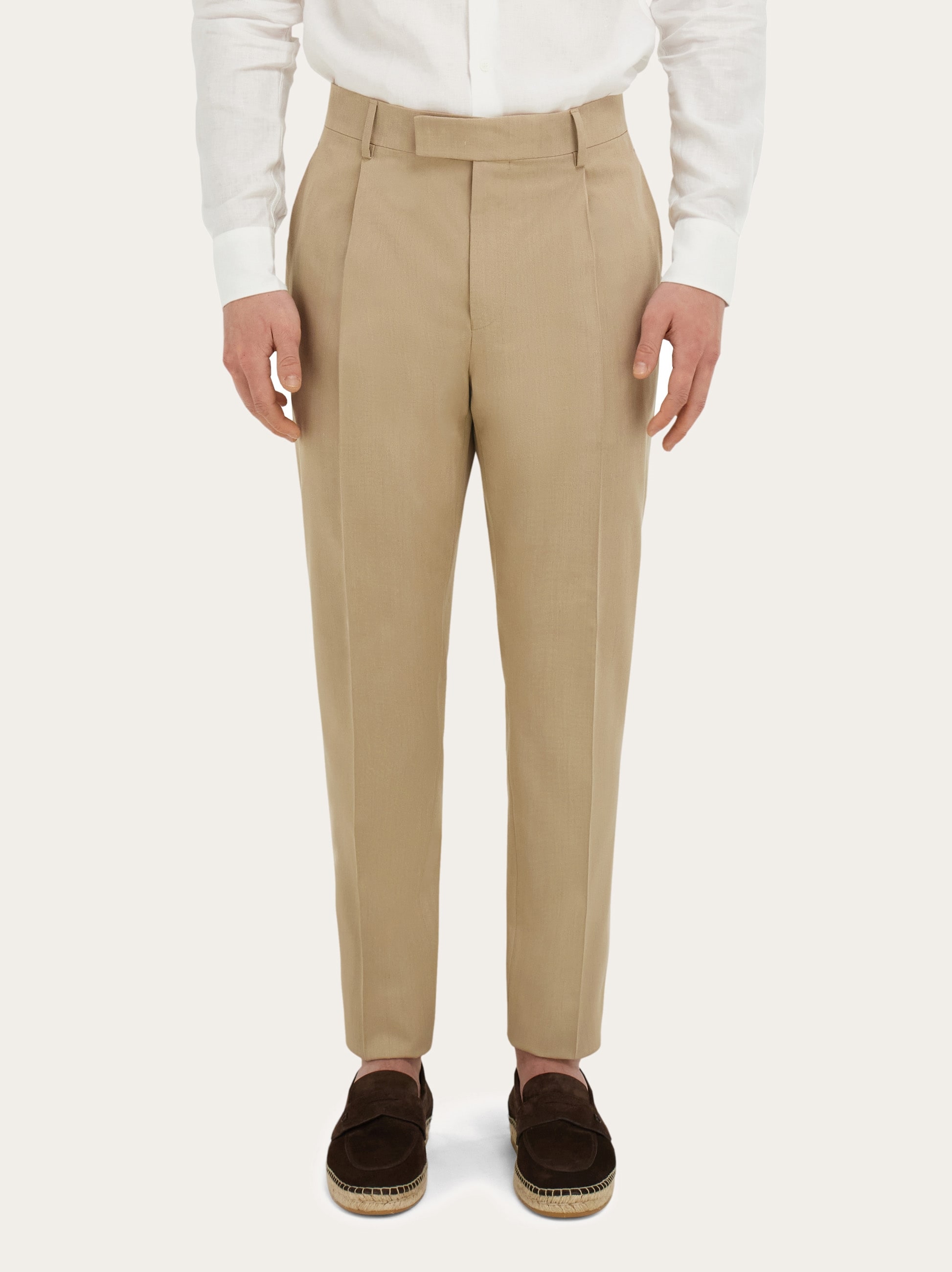 パンツ archive Salvatore Ferragamo Wool Slacks Silk and wool tailored trouser - Men | Ferragamo