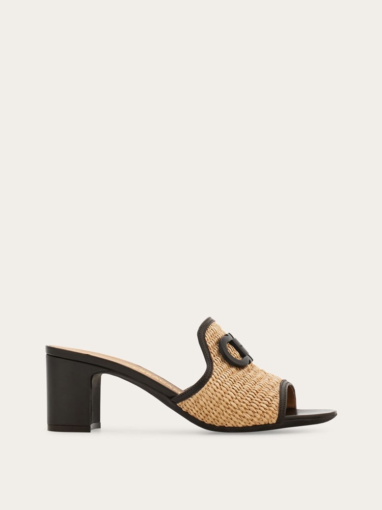 Gancini ornament mid-heel slide Gallery image 1
