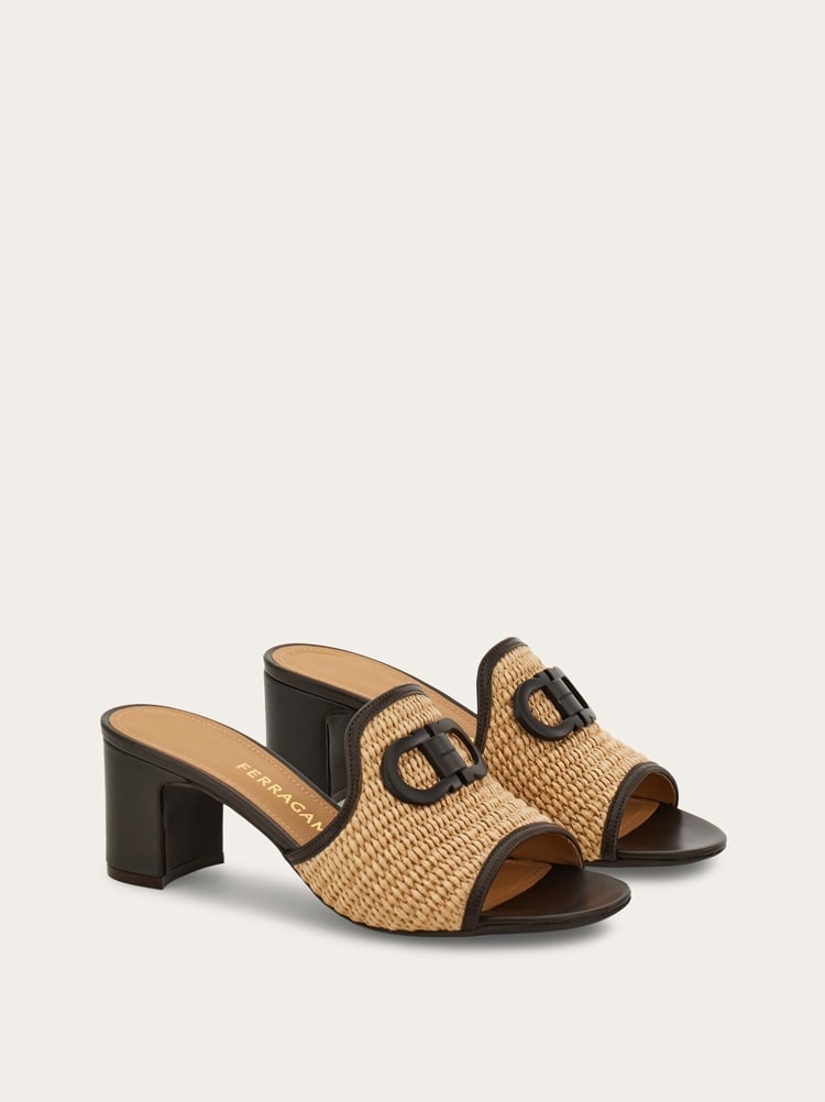 Gancini ornament mid-heel slide Gallery image 2