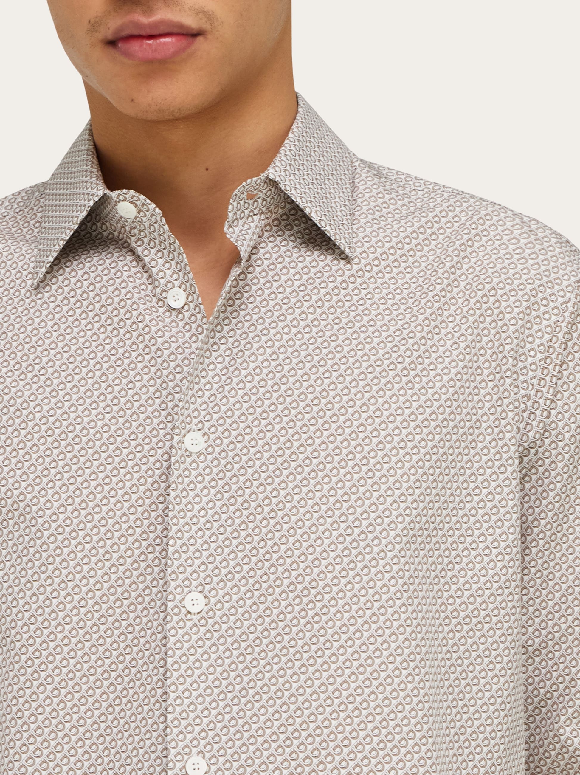 Micro-patterned shirt - Men | Ferragamo