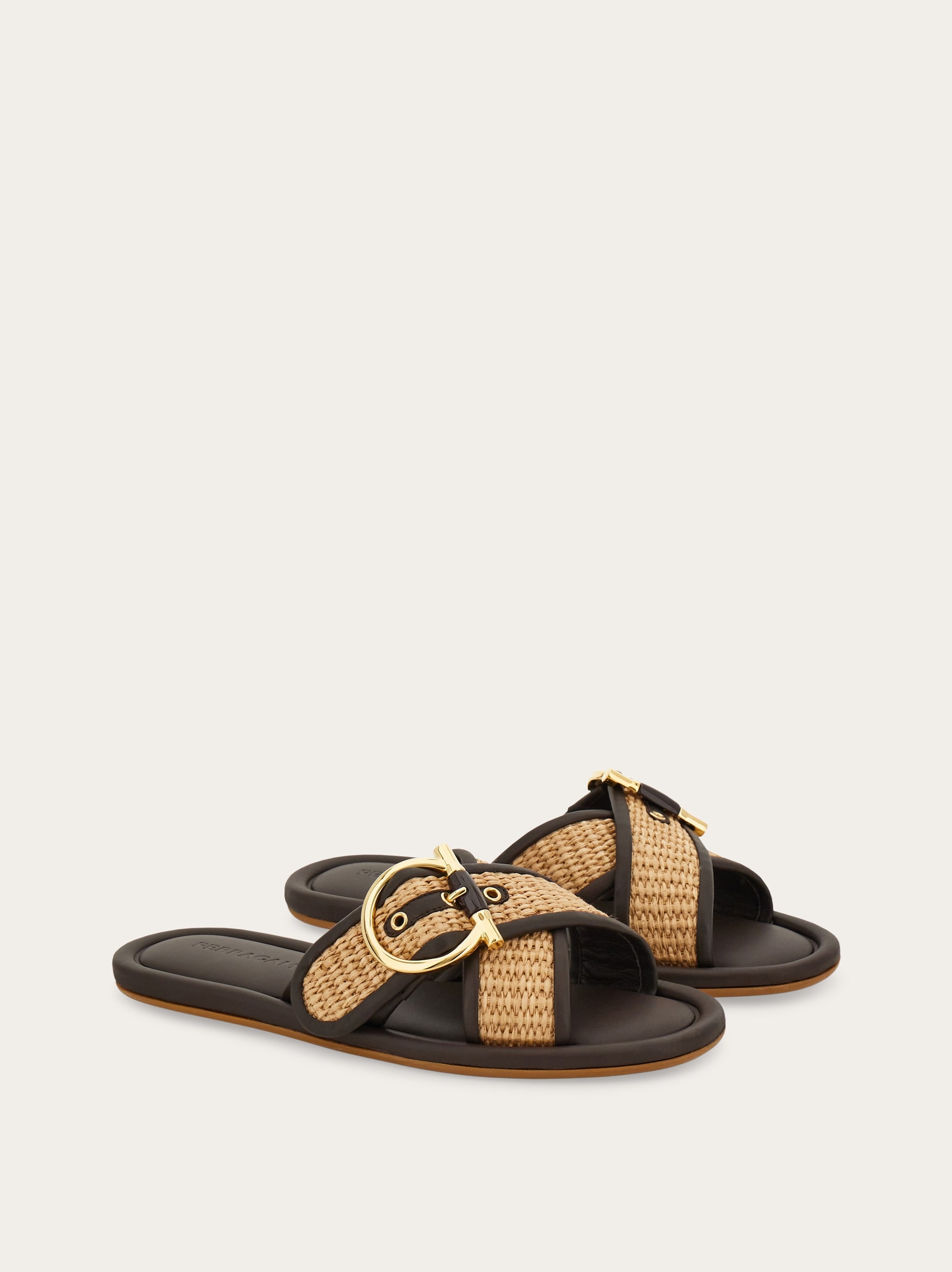 Double strap Gancini ornament slide - Women | Ferragamo