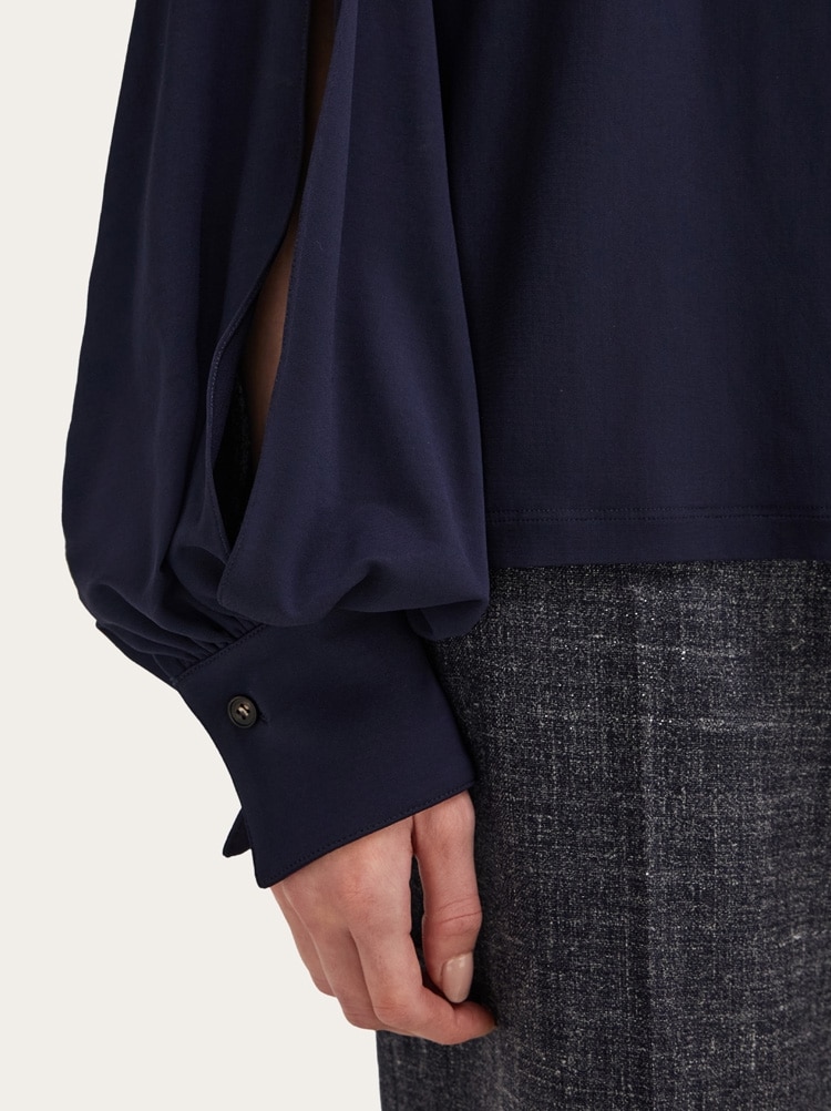 Gathered top with shoulder slit detail Gallery image 6