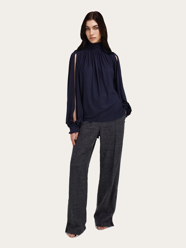 Gathered top with shoulder slit detail Gallery image 8