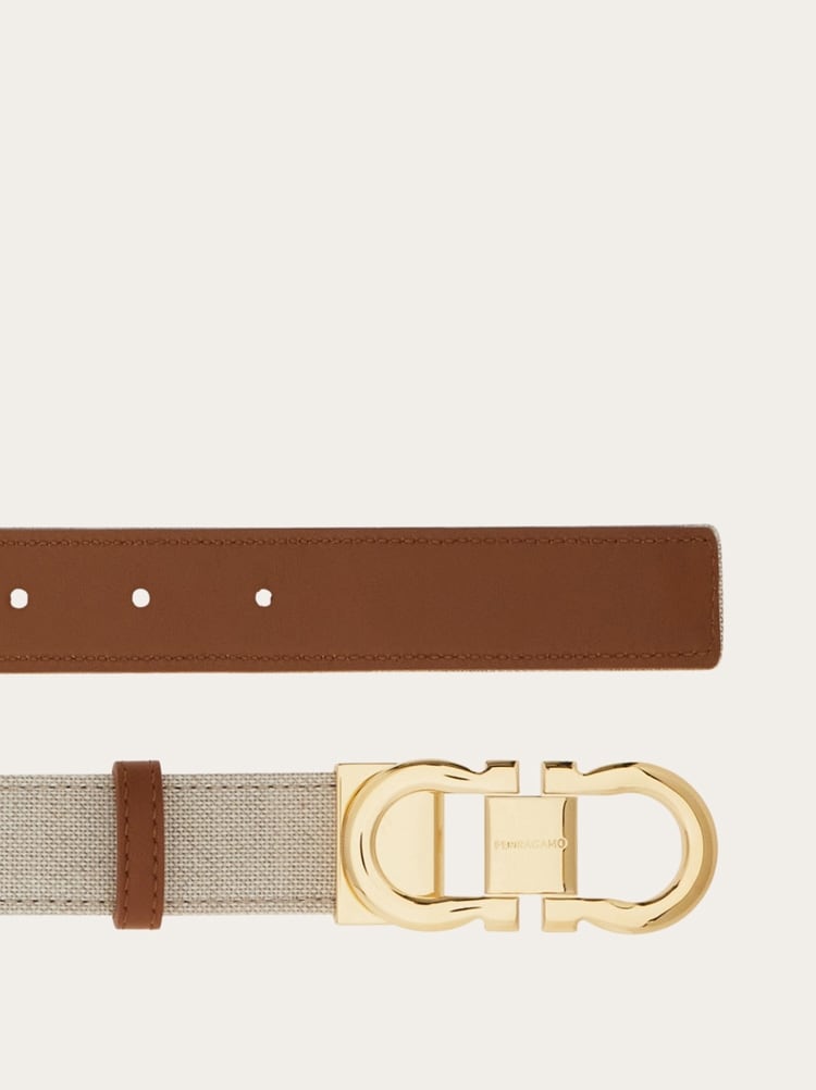 Reversible and adjustable Gancini belt Gallery image 2