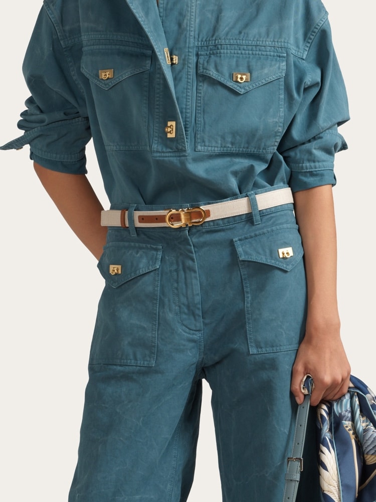 Reversible and adjustable Gancini belt Gallery image 4