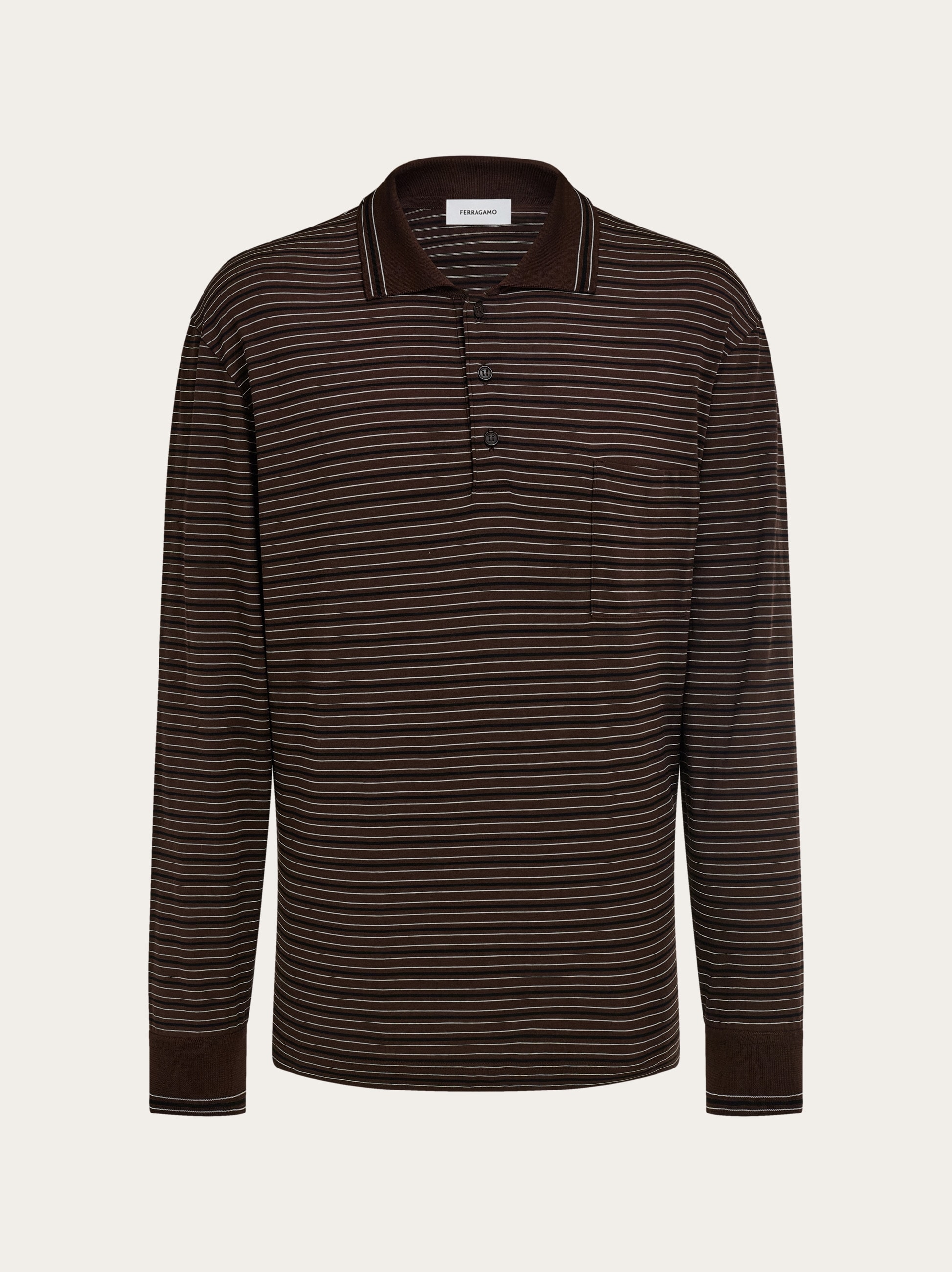 トップス salvatoreFerragamo Long sleeve striped polo shirt - Men | Ferragamo