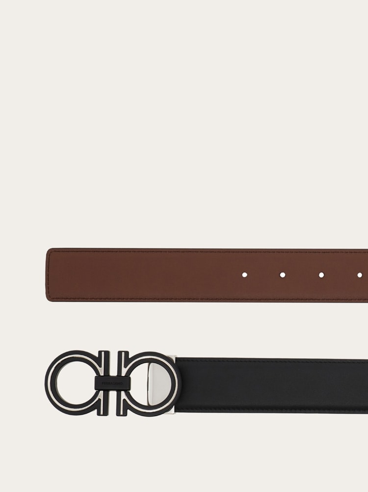 Reversible and adjustable Gancini belt Gallery image 2