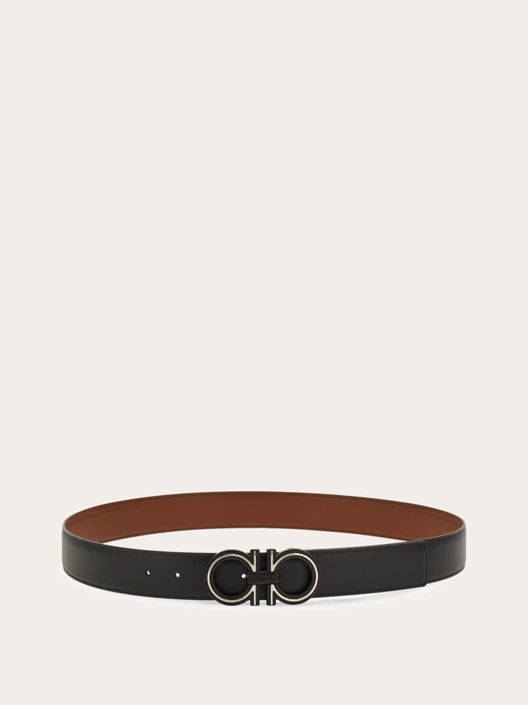 Reversible and adjustable Gancini belt Gallery image 3