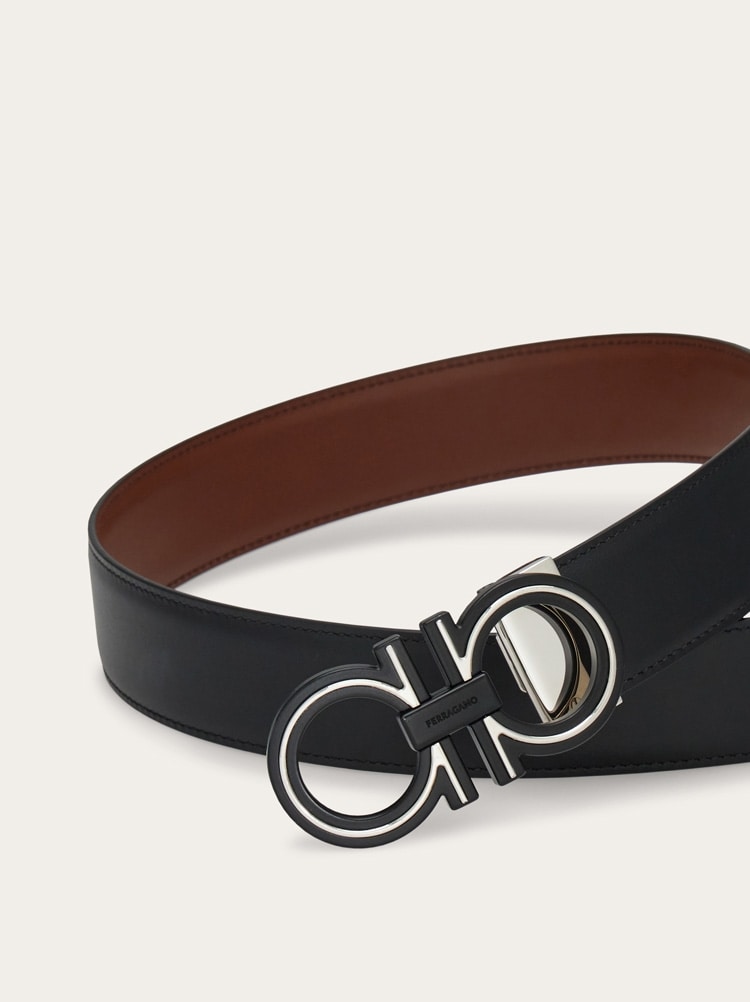 Reversible and adjustable Gancini belt Gallery image 5