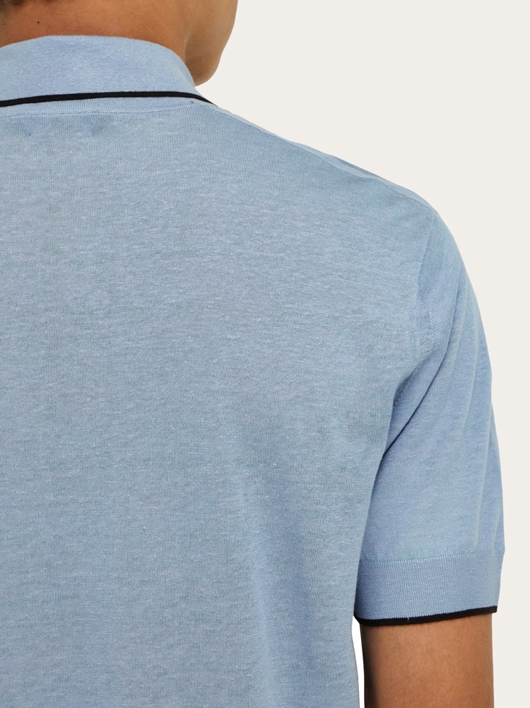 Knitted polo with contrasting trims Gallery image 5