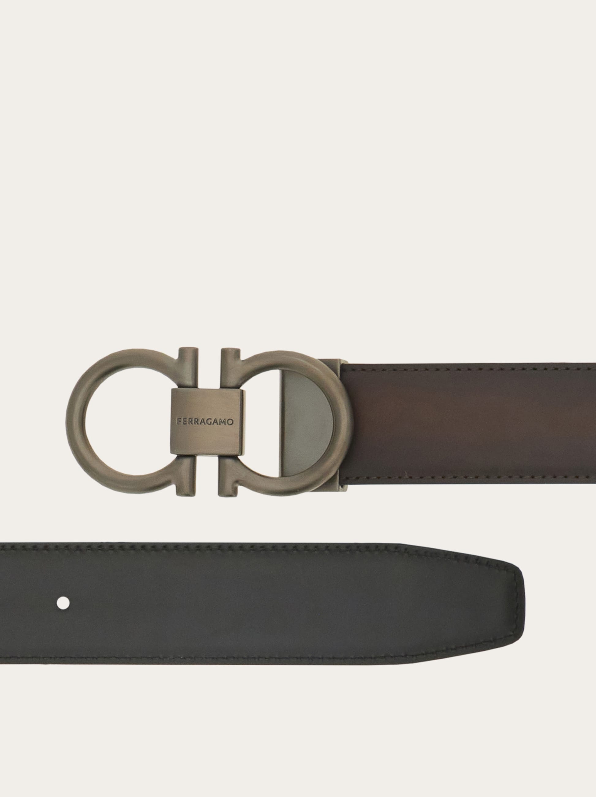 Reversible and adjustable Gancini belt - Men | Ferragamo