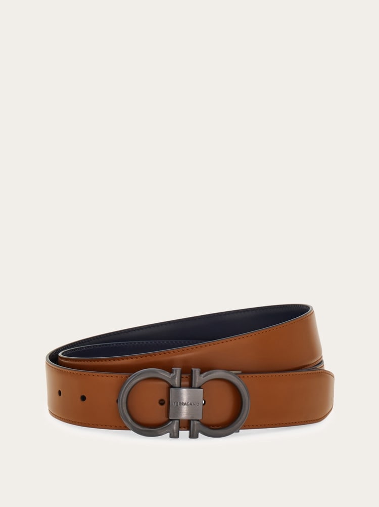 Reversible and adjustable Gancini belt Gallery image 1