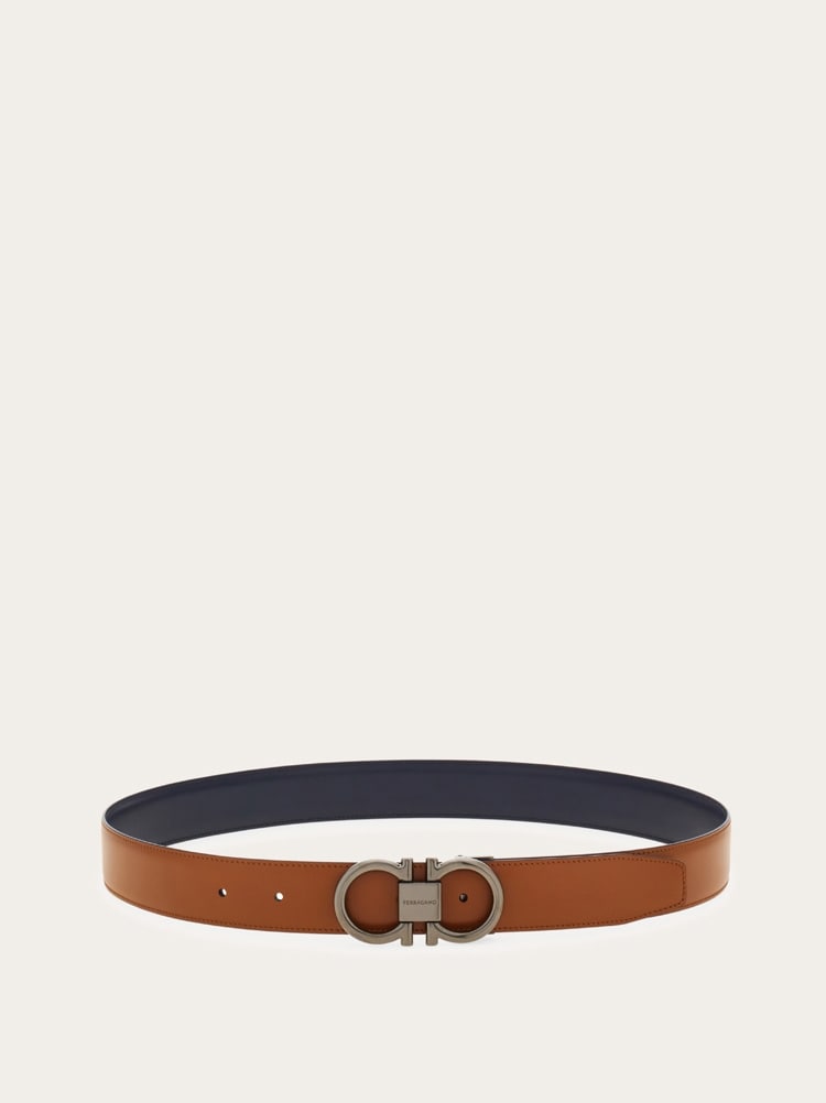 Reversible and adjustable Gancini belt Gallery image 3