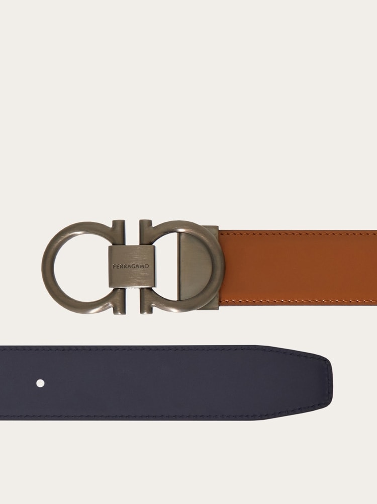 Reversible and adjustable Gancini belt Gallery image 4