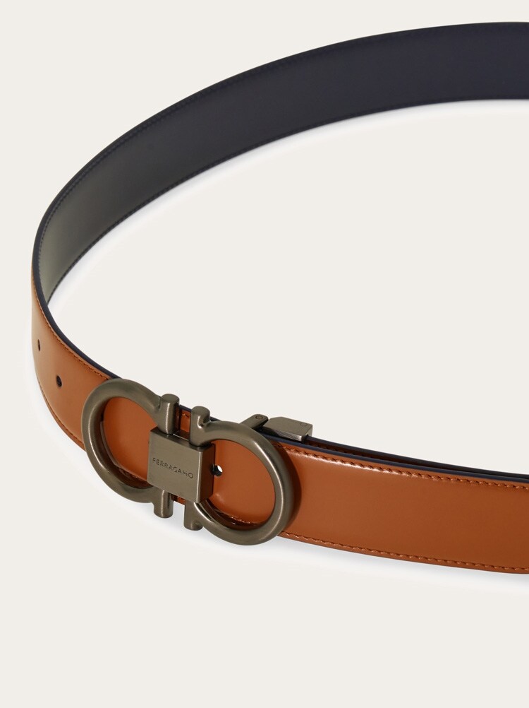 Reversible and adjustable Gancini belt Gallery image 5