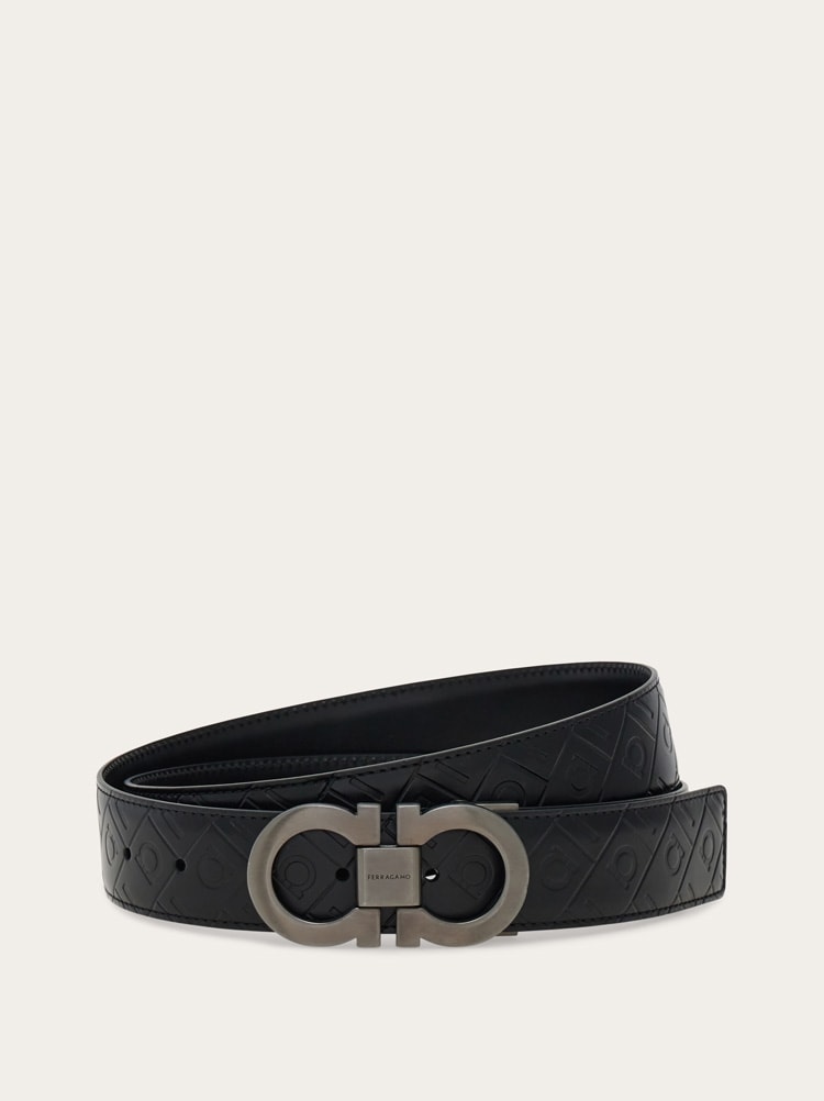 Reversible and adjustable Gancini belt Gallery image 1