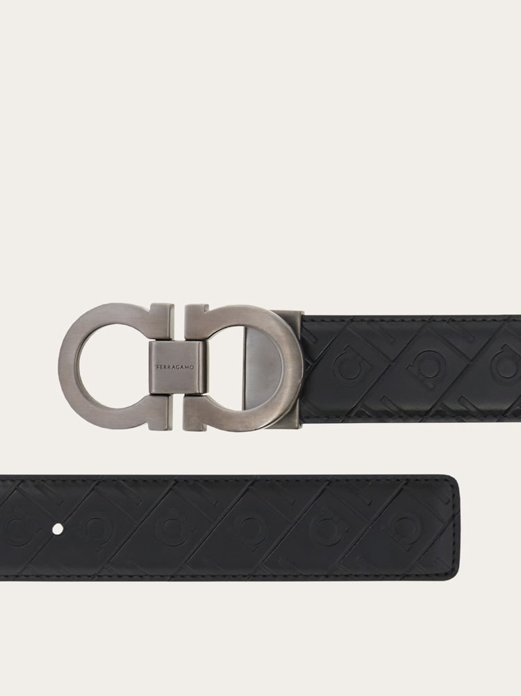 Reversible and adjustable Gancini belt Gallery image 2
