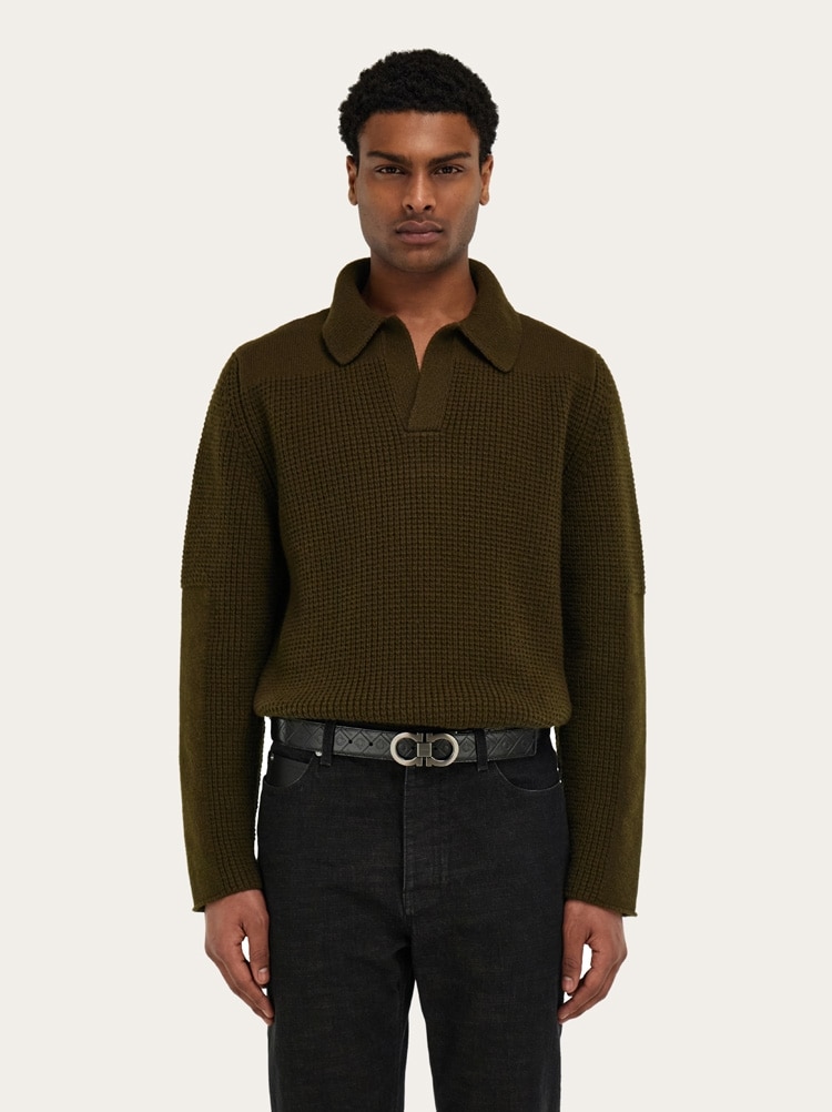 Reversible and adjustable Gancini belt Gallery image 4