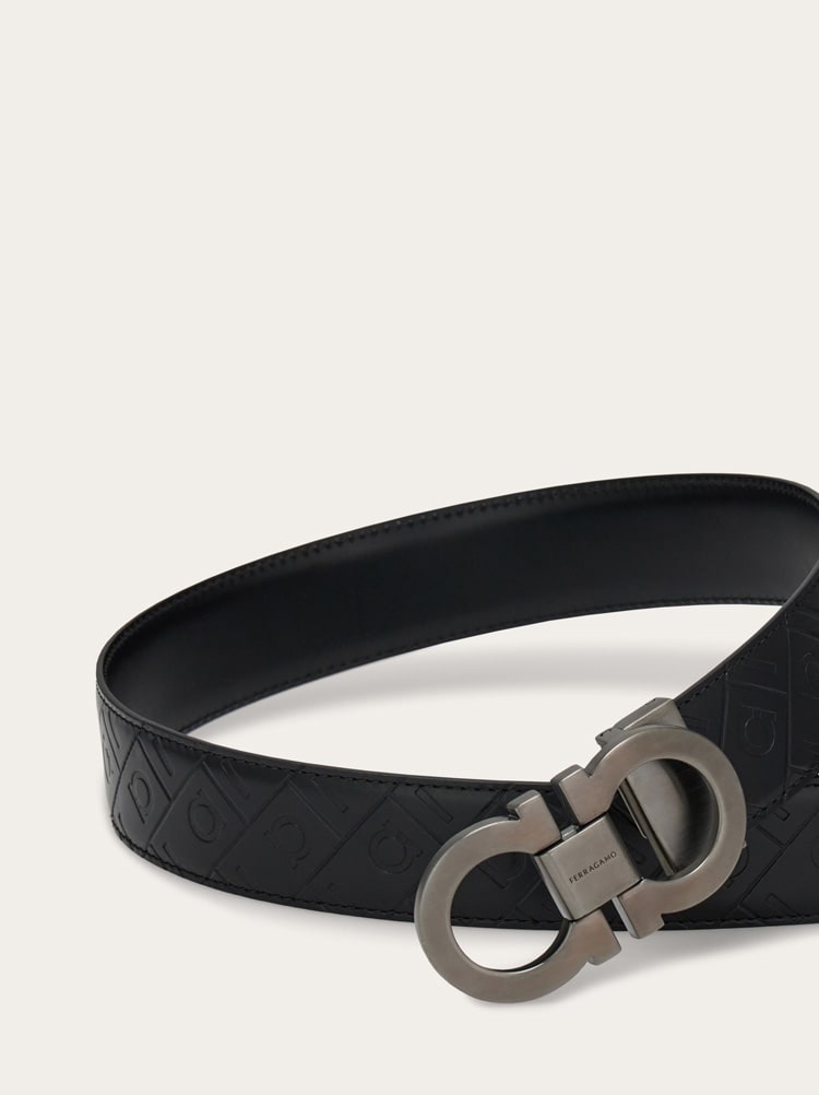 Reversible and adjustable Gancini belt Gallery image 5