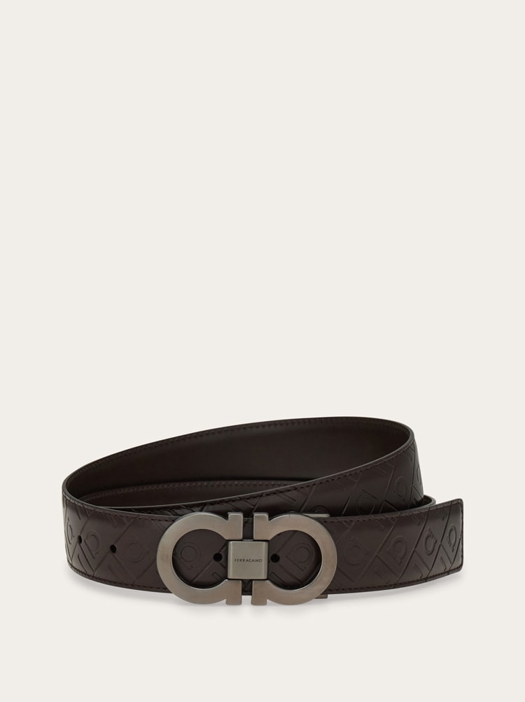 Reversible and adjustable Gancini belt Gallery image 1