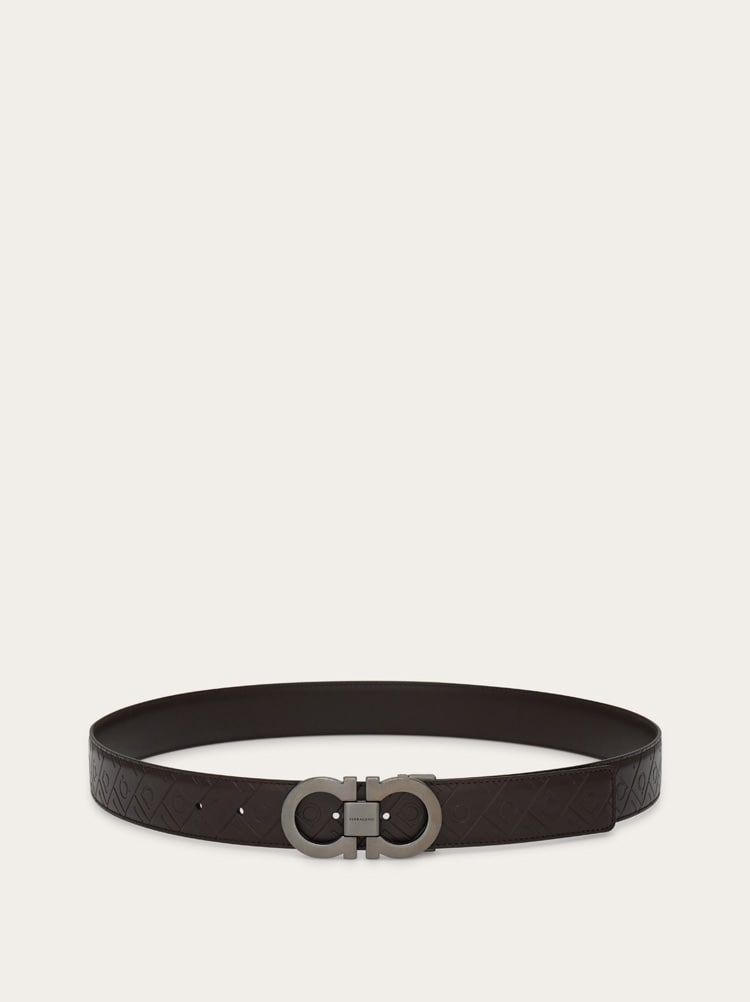 Reversible and adjustable Gancini belt Gallery image 3