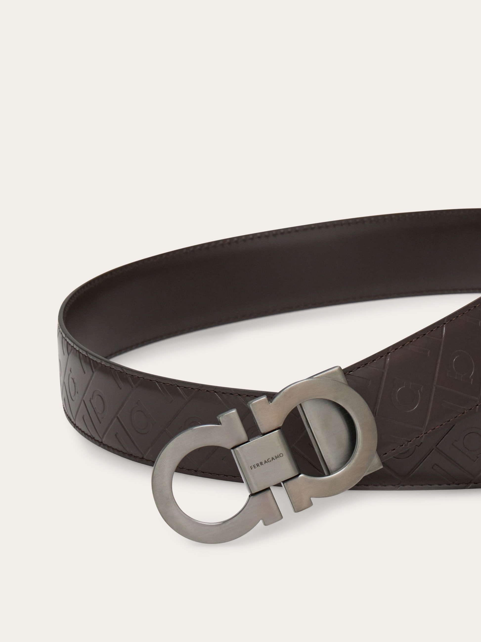 Reversible and adjustable Gancini belt - Men | Ferragamo