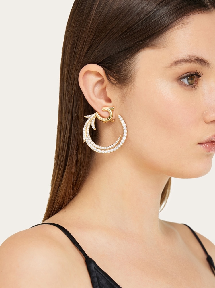 Pendientes redondos con cristales Gallery image 4