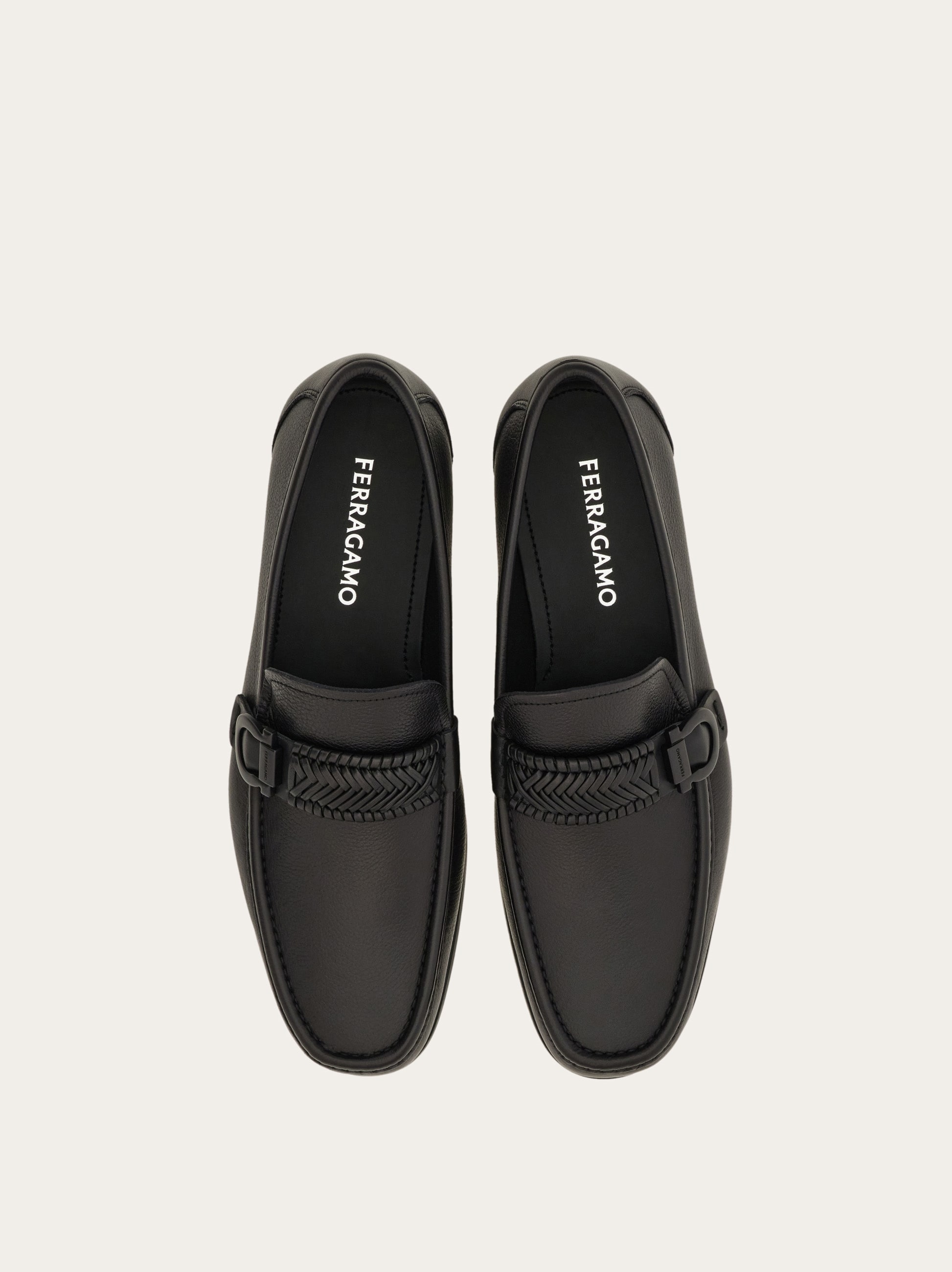 Moccasin with braid Gancini ornament - Men | Ferragamo