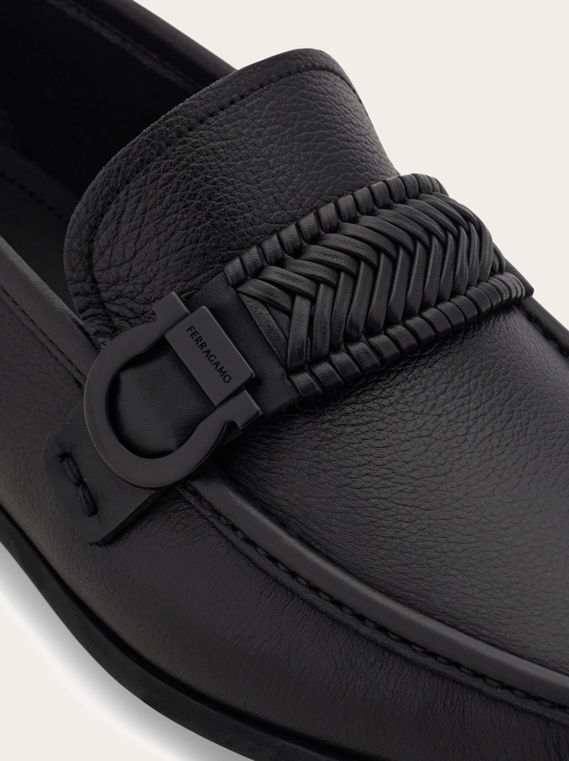 Moccasin with braid Gancini ornament - Men | Ferragamo